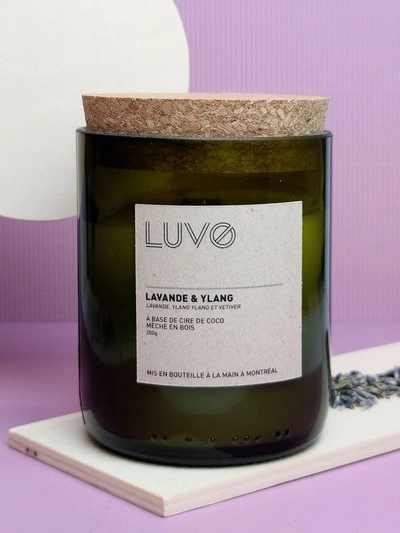 Luvo Lavender & Ylang Wooden Wick Scented Candle