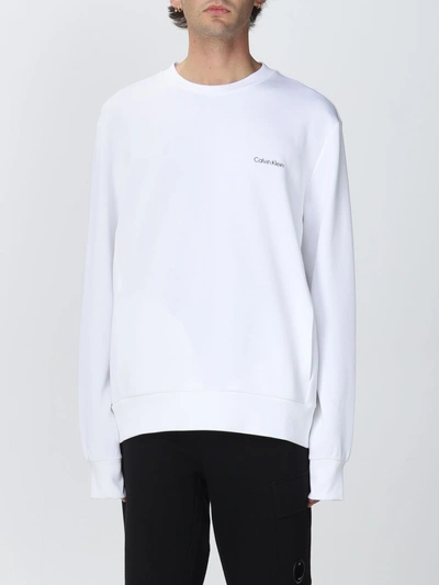 Calvin Klein Logo-print Sweatshirt In White