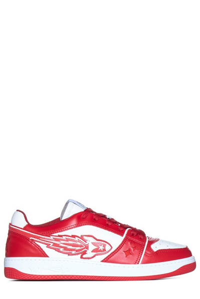 Enterprise Japan Rocket 3d Low-top Leather Trainers In Red