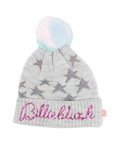 Billieblush Kids' Star Sequin-logo Hat In Grey