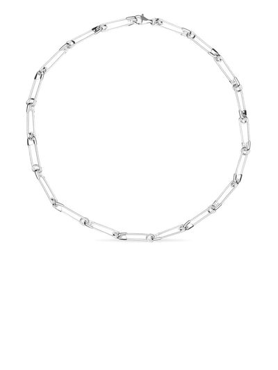 Balenciaga Safety-pin Chain Necklace In Shiny Silver