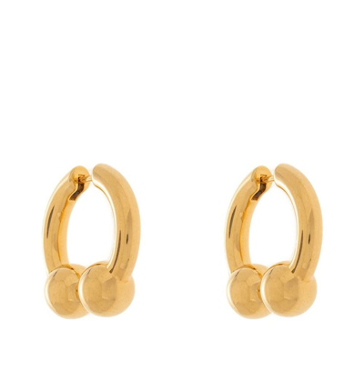 Balenciaga Cut Double Hoop Earring In Shiny Gold