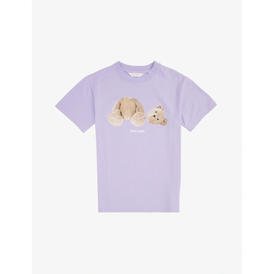 Palm Angels Kids' Bear Graphic-print Cotton-jersey T-shirt 12 Years In Purple