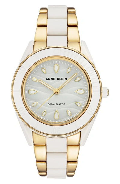 Anne Klein Considered Solar Recycled Ocean Plastic Bracelet Watch, 38.5mm In Two-tone