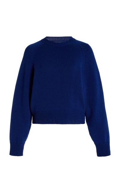 High Sport Exclusive Knit Cotton-cashmere Raglan Sweater In Navy