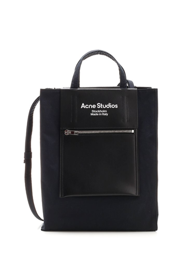 Acne Studios Baker Out Small Tote In Black/black