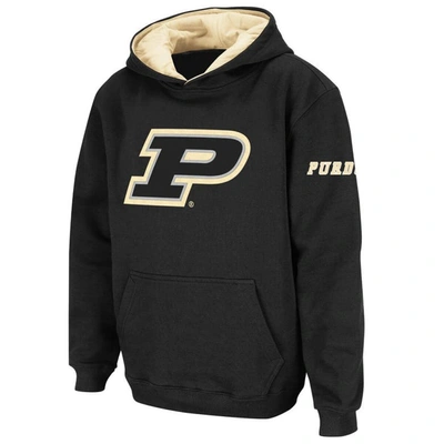 Stadium Athletic Kids' Youth  Black Purdue Boilermakers Big Logo Pullover Hoodie