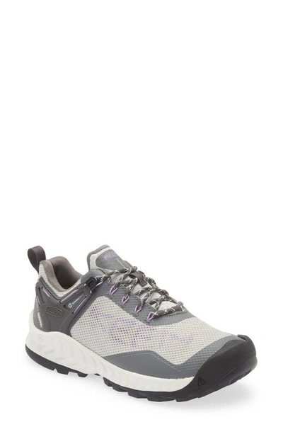 Keen Nxis Evo Waterproof Speed Hiking Shoe In Steel Grey/ English Lavender