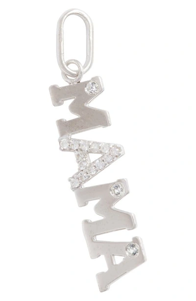 Anzie Love Letter Mama Charm In Silver/ White Sapphire