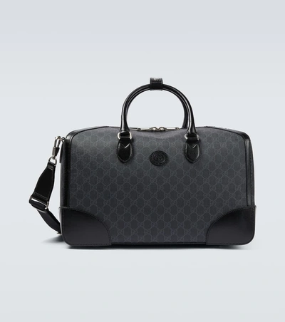 Gucci Black Interlocking G Travel Bag In Black/black/black