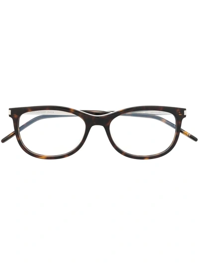 Saint Laurent Wayfarer-frame Optical Glasses In Brown
