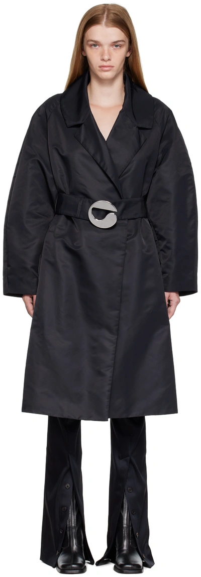 Coperni Oversized Belted Coat In Black