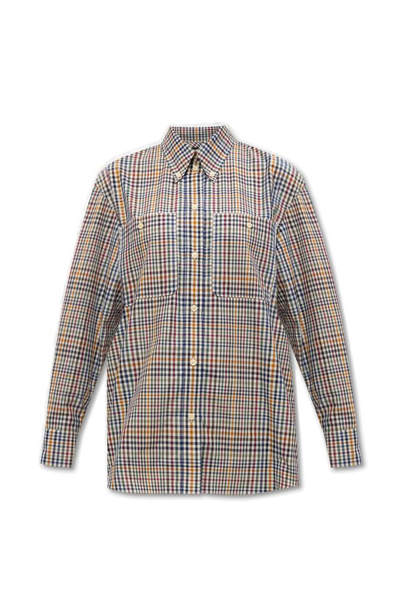 Isabel Marant Rinela Checked Long-sleeved Shirt In Multicolor