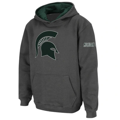 Stadium Athletic Kids' Youth  Charcoal Michigan State Spartans Big Logo Pullover Hoodie