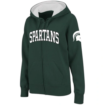 Colosseum Stadium Athletic Green Michigan State Spartans Arched Name Full-zip Hoodie