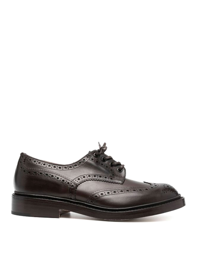 Tricker's Mens Black Lace-up Shoes In Brown