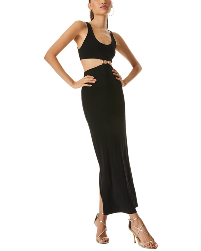 Alice And Olivia Arizona Cutout O-ring Dress In Black