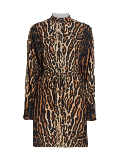 Proenza Schouler Leopard-print Crepe De Chine Shirtdress In Brown Multi