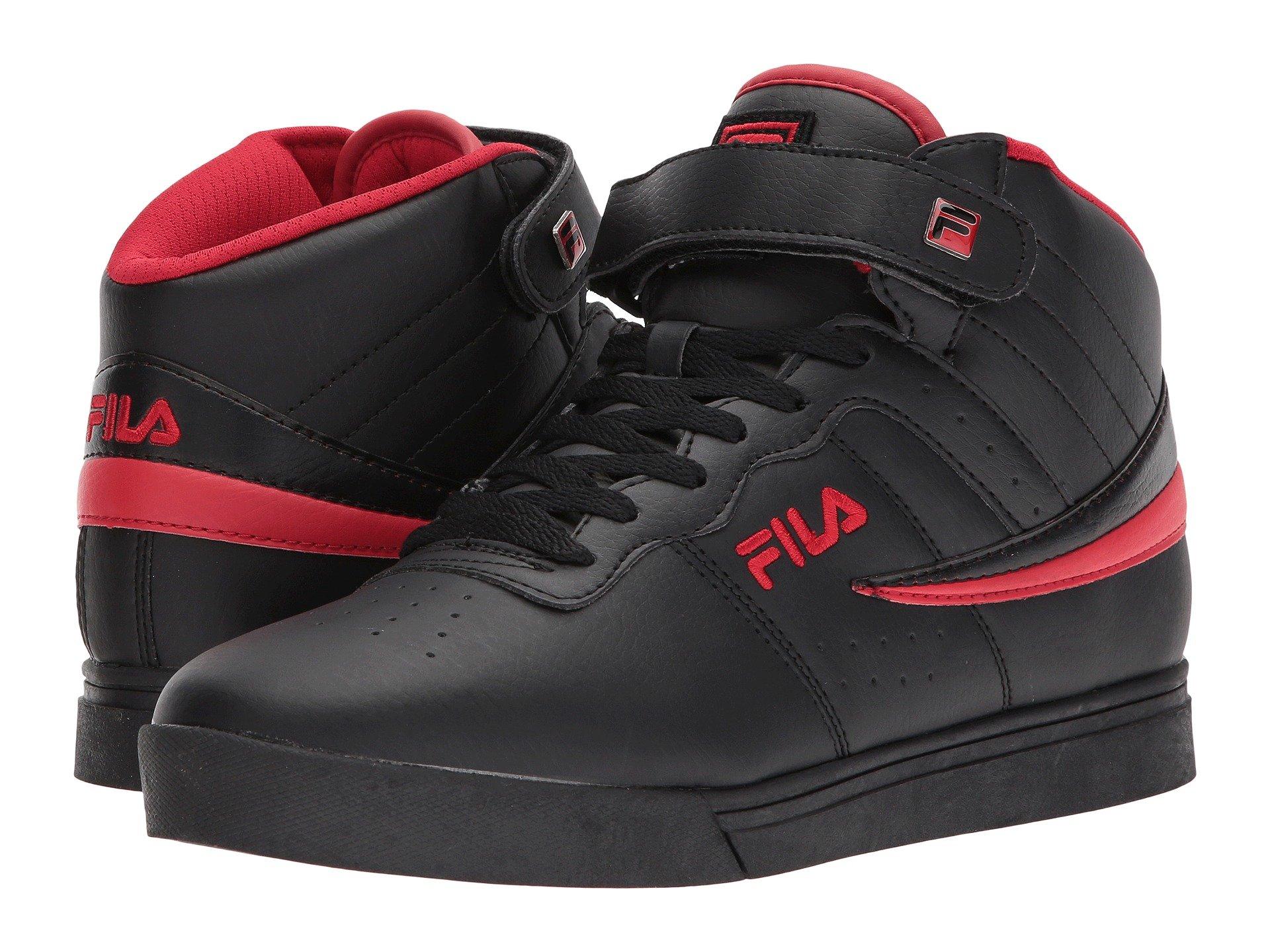 fila black and red sneakers