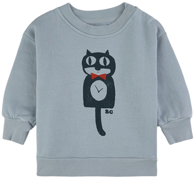 Bobo Choses Baby Cat O'clock Cotton Sweatshirt In Blue