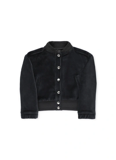 Givenchy Kids' Velvet Cardigan In Black