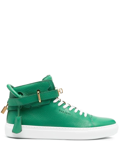 Buscemi High-top Leather Sneakers In Green