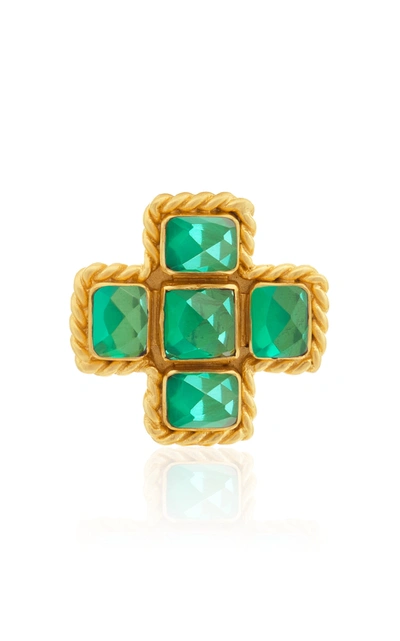 Valére Women's Rosa 24k Gold-plated Quartz Ring In Green