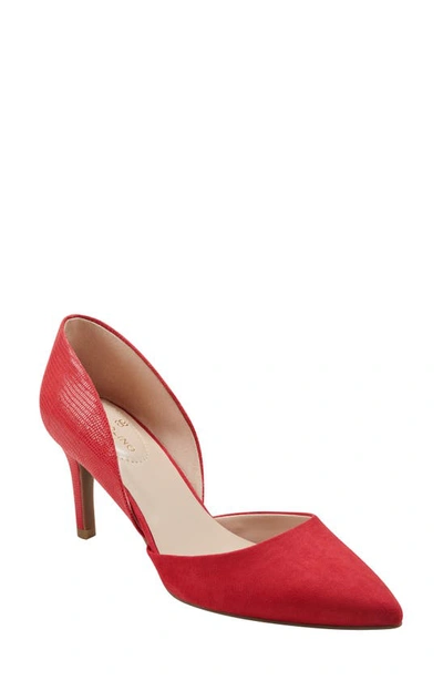 Bandolino Grenow D'orsay Animal Print Pointed Toe Pump In Red