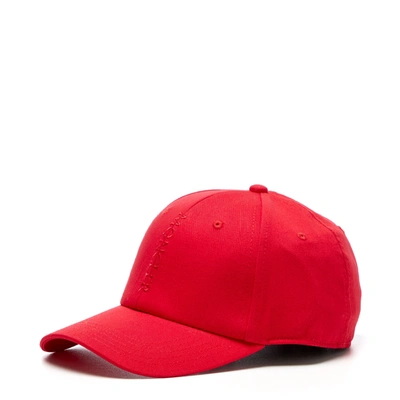 Moncler Embroidered-logo Cotton-gabardine Baseball Cap In Red