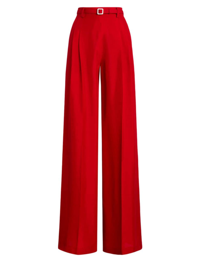 Ralph Lauren Daneila Satin Wide-leg Pant In Rouge