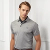 Ralph Lauren Purple Label Custom Slim Fit Piqué Polo Shirt In Classic Lt Grey Heather