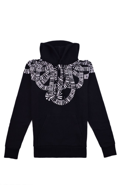 Marcelo Burlon County Of Milan Snake Wings Graphic-print Relaxed-fit Cotton-jersey Hoody In Black