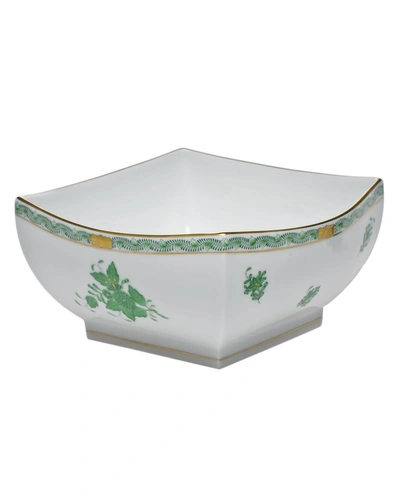 Herend Chinese Bouquet Green Large Square Bowl