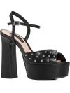 Aqua Cullen Womens Leather Ankle Strap Platform Sandals In Black