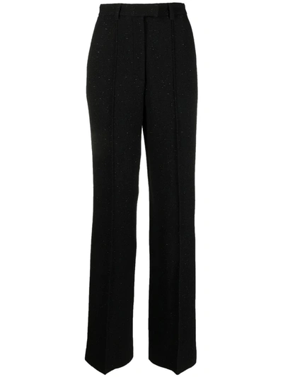 Alessandra Rich High-waisted Tailored Trousers In Black