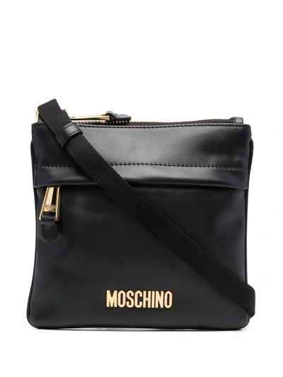 Moschino Logo-plaque Detail Messenger Bag In Schwarz