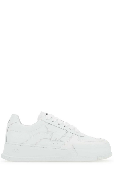 Dsquared2 Maple-leaf Patch Low-top Sneakers In White