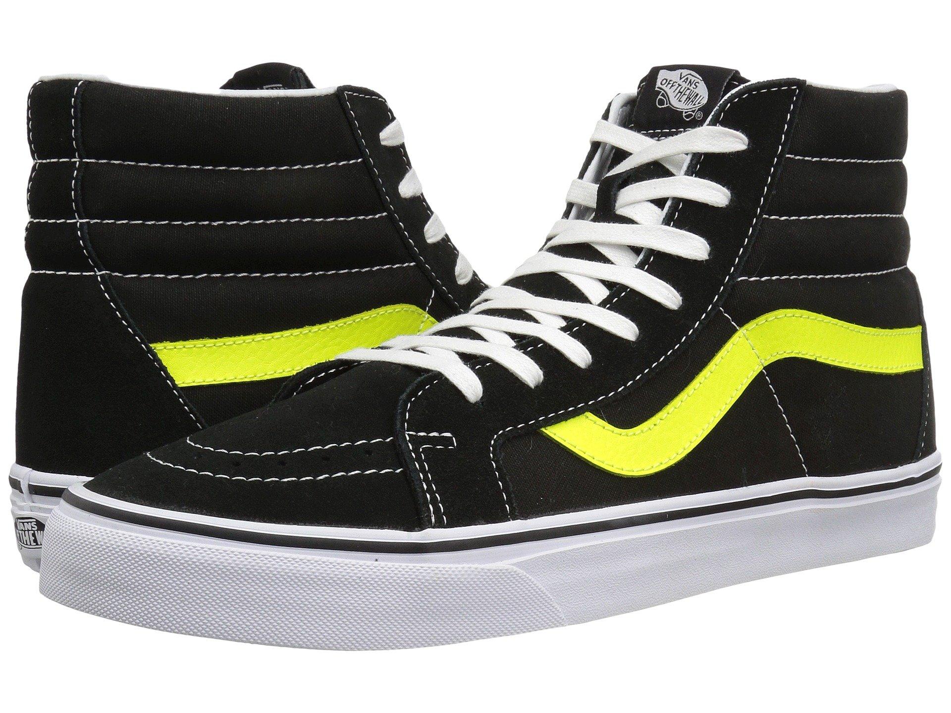 yellow and black high top vans