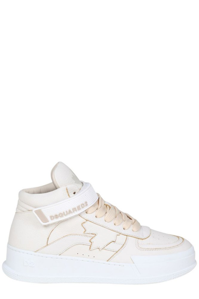 Dsquared2 Logo-print Lace-up Sneakers In Neutrals