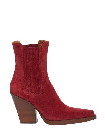 Paris Texas Womens Burgundy Leather Boots In Red