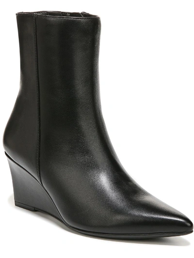 Naturalizer Dario Womens Leather Pointed Toe Booties In Black Leather