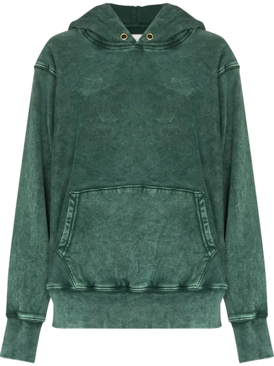 Les Tien Green Heavyweight Cropped Cotton Hoodie