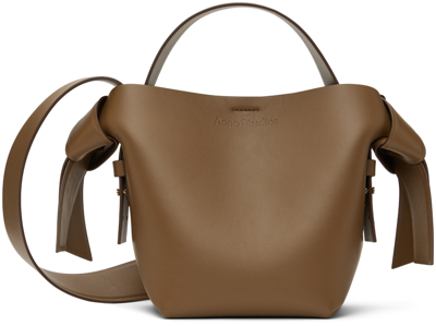 Acne Studios Musubi Mini Knotted Leather Shoulder Bag In Camel Brown