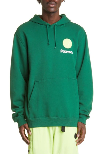 Paterson Court Cropped & Chopped Graphic Hoodie In Green