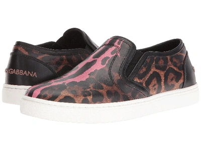 Dolce & Gabbana Leather Slip-on Sneaker In Pink
