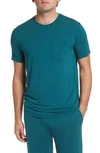 Tommy John Second Skin Pocket Sleep T-shirt In Deep Teal