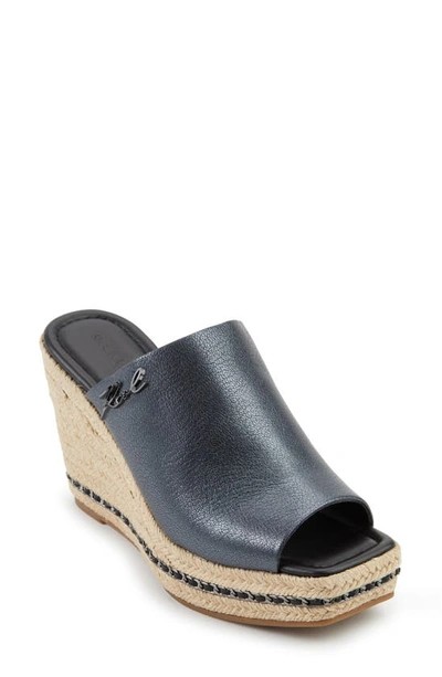 Karl Lagerfeld Women's Corissa Leather Wedge Espadrilles In Black