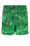 Valentino Camo Nylon Swimshort In Green