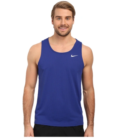 Nike Dri-fit™ Contour Running Singlet In Deep Royal Blue/reflective Silver  | ModeSens