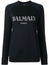 Balmain Printed French Cotton-terry Sweatshirt In Black And Other